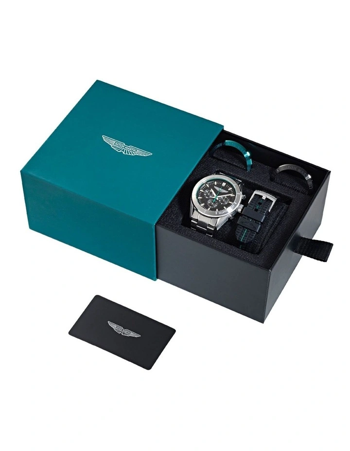 GRZ GMT 41mm MTIZ1F503 Watch Set in Black/Stainless Steel/Podium Green Silicone image 7