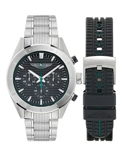 BST Chronograph Stainless Steel 45mm MTIB1F501 Watch Set in Black