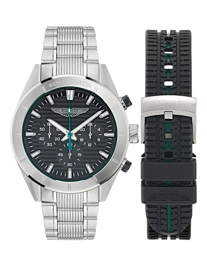 BST Chronograph Stainless Steel 45mm MTIB1F501 Watch Set in Black image 1