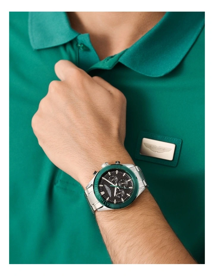 BST Chronograph Stainless Steel 45mm MTIB1F501 Watch Set in Black image 4