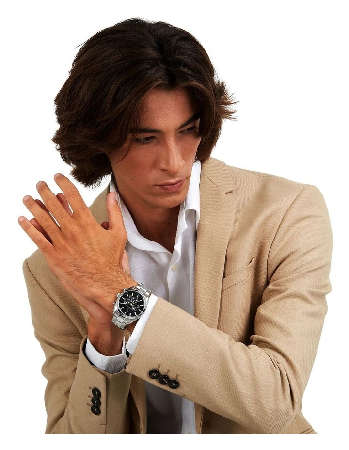 Attrazione 43mm Chronograph Quartz Watch in Black image 2