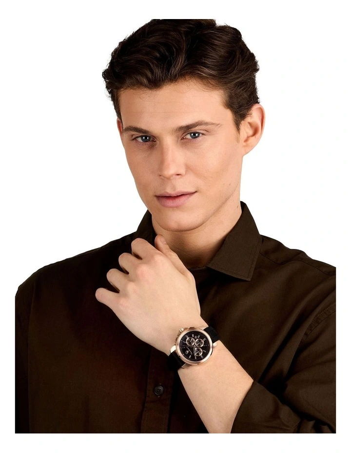 Successo Chronograph Quartz Watch 44mm in Black image 3