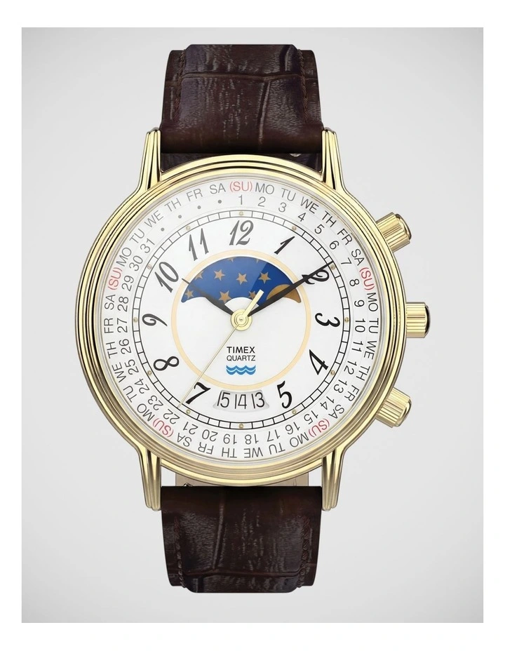 Timex Timex 1990 Moon Phase Brown Watch image 1