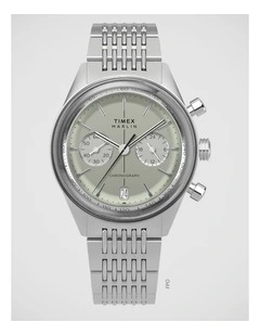 Timex Marlin Jet Chrono Silver Tone Watch