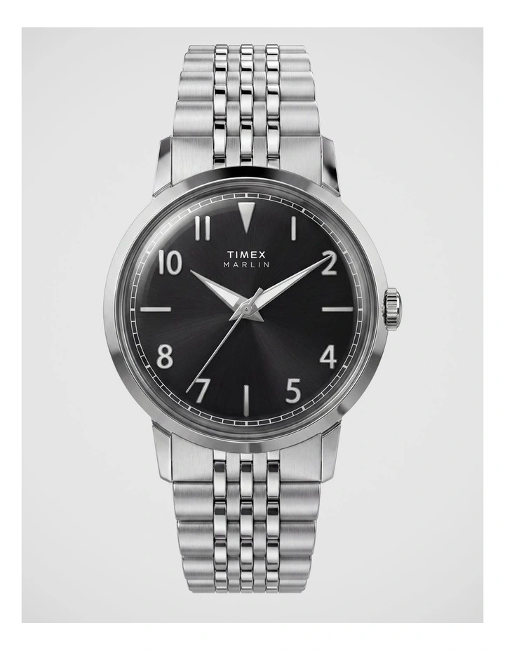 Timex Marlin 34mm Silver Tone Watch image 1