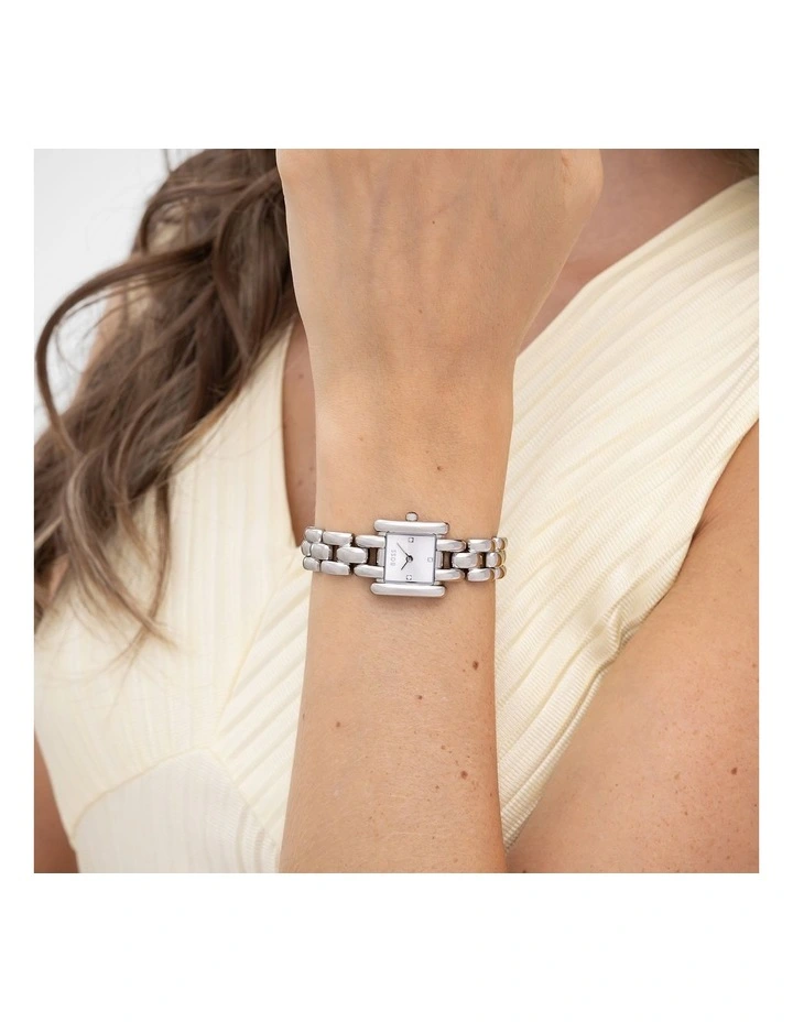 Violet Stainless Steel Silver White Dial Women's Watch image 4