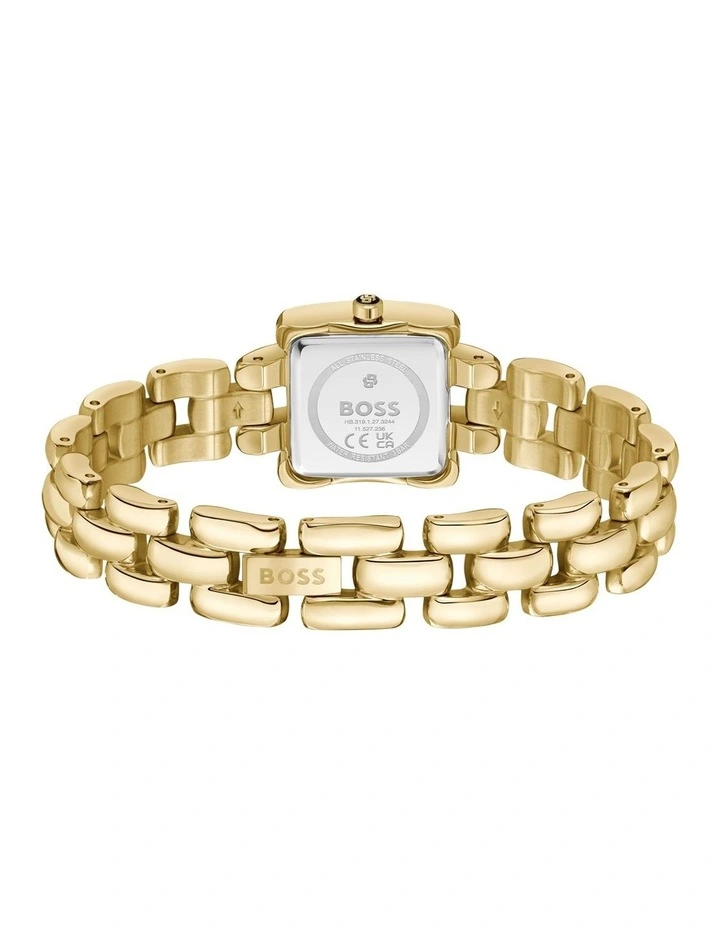 Violet IP Thin Gold Steel Black Dial Women's Watch image 3