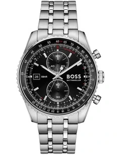 Skytraveller Pro Stainless Steel Black Dial Men's Chronograph Watch