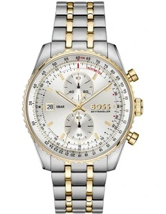 Skytraveller Pro Two-Tone Steel Silver White Dial Chronograph Men's Watch