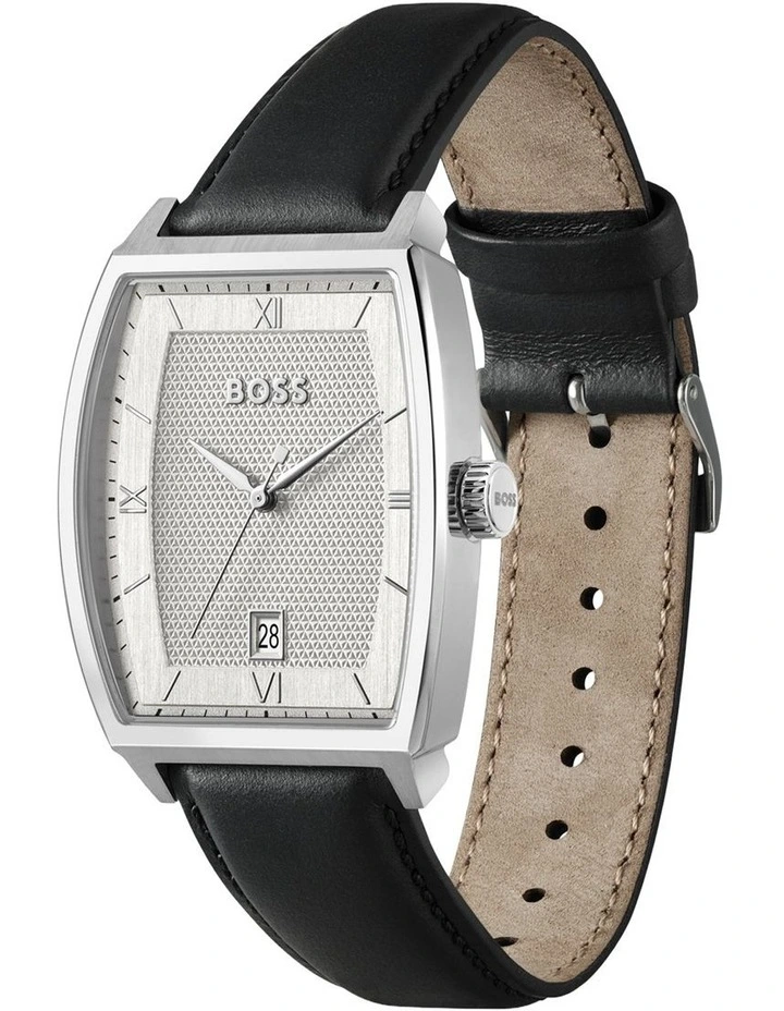 Principle Black Calfskin Silver White Dial Men's Watch image 2