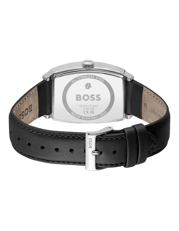 Principle Black Calfskin Silver White Dial Men's Watch image 3
