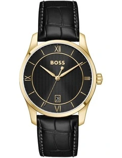 Principle Prestige Black Calfskin Black Dial Men's Watch