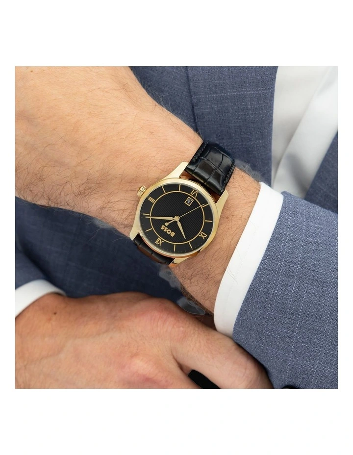 Principle Prestige Black Calfskin Black Dial Men's Watch image 4
