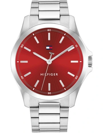 Bruce Stainless Steel Dial Watch in Red