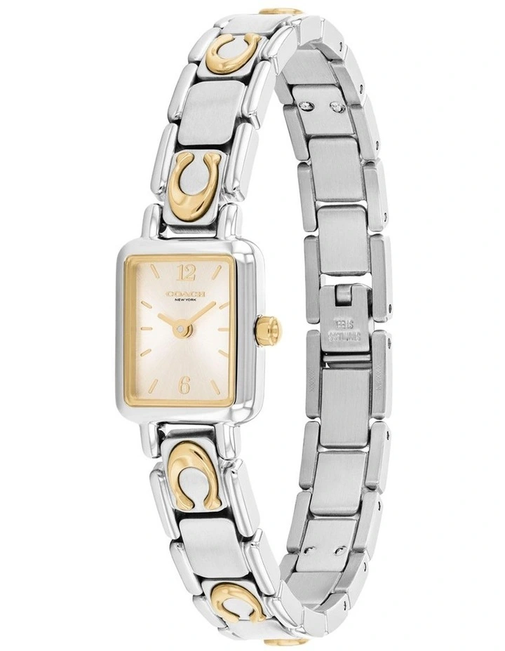 Mara Stainless Steel & IP Thin Gold Steel Chalk Dial Women's Watch image 2