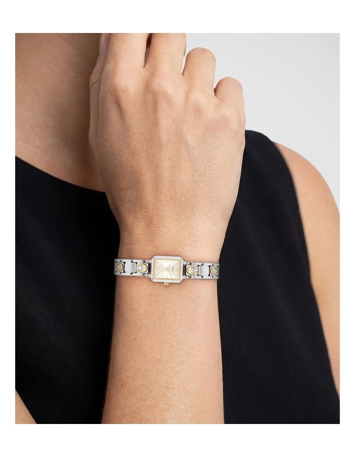 Mara Stainless Steel & IP Thin Gold Steel Chalk Dial Women's Watch image 4
