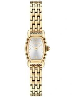 Greta IP Thin Gold Steel Silver White Dial Women's Watch
