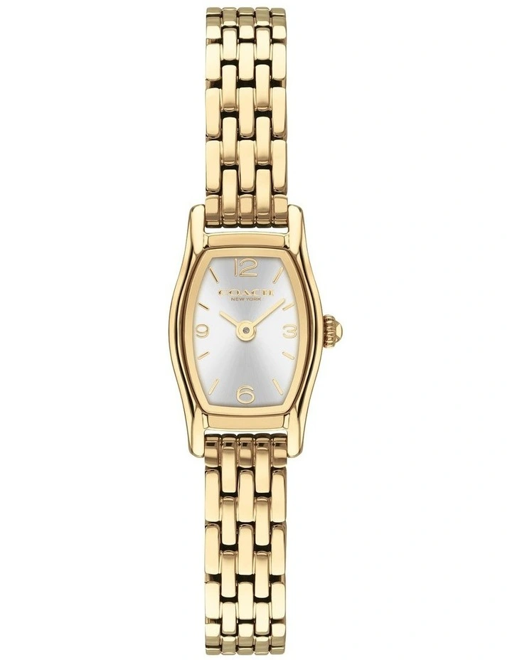 Greta IP Thin Gold Steel Silver White Dial Women's Watch image 1