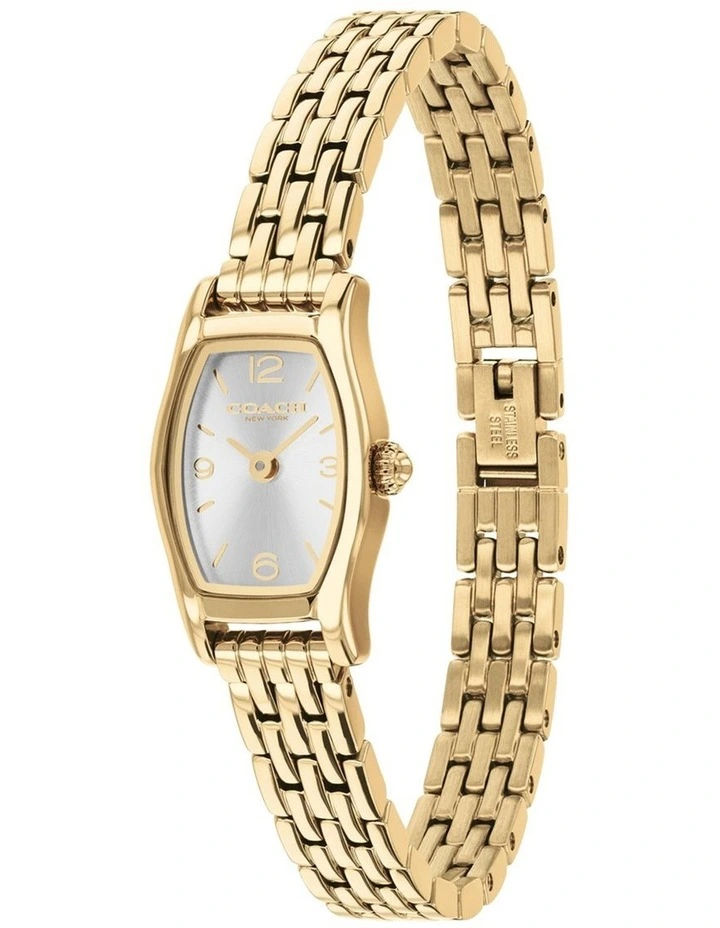 Greta IP Thin Gold Steel Silver White Dial Women's Watch image 2