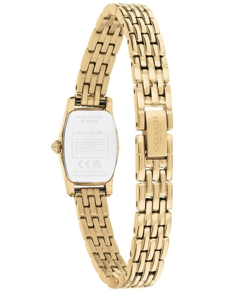 Greta IP Thin Gold Steel Silver White Dial Women's Watch image 3