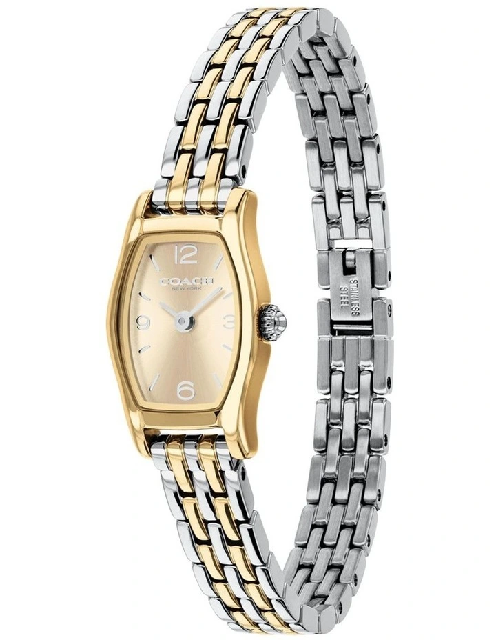 Greta Stainless Steel & IP Thin Gold Steel Light Champagne Dial Women's Watch image 2