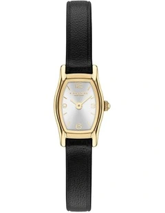 Greta Black Calfskin Silver White Dial Women's Watch