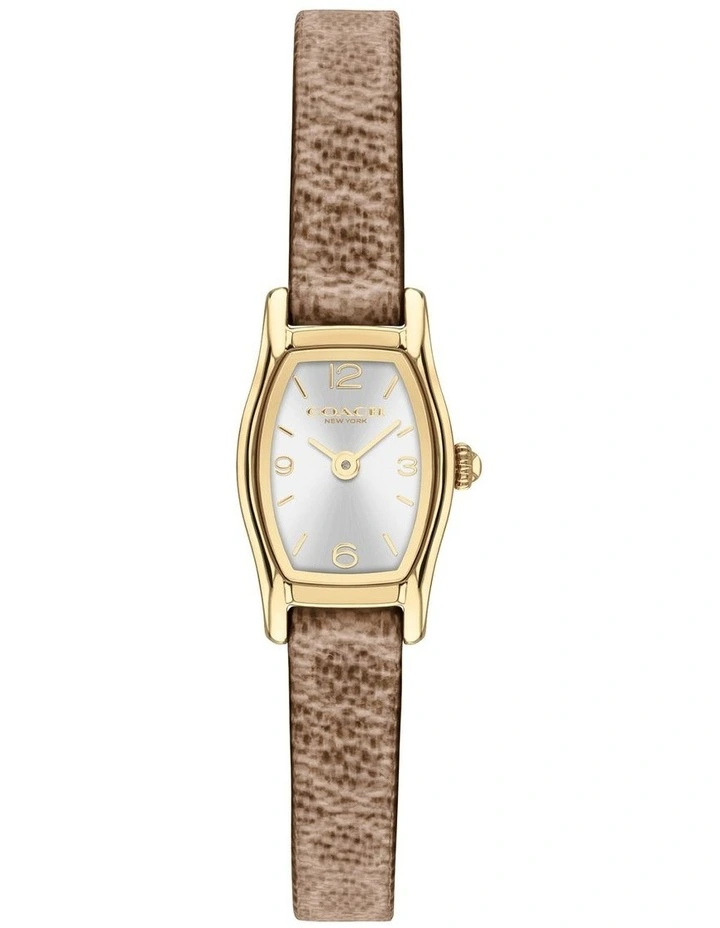Greta Brown & Khaki PVC & Caramel Calfskin Silver White Dial Women's Watch image 1