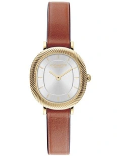 Harlow Saddle Calfskin Silver White Dial Women's Watch