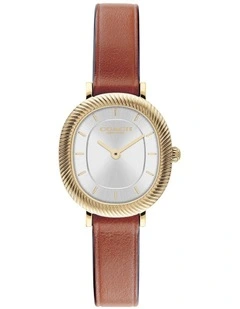 Harlow Saddle Calfskin Silver White Dial Women's Watch