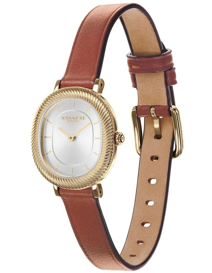 Harlow Saddle Calfskin Silver White Dial Women's Watch image 2