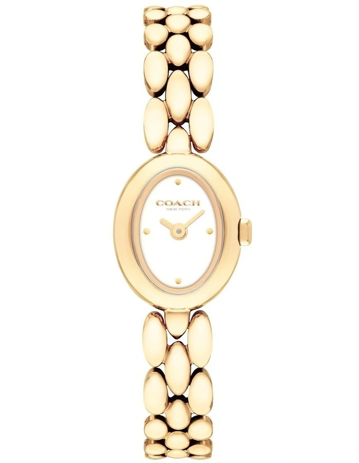 Sammy IP Thin Gold Steel Chalk Dial Women's Watch image 1
