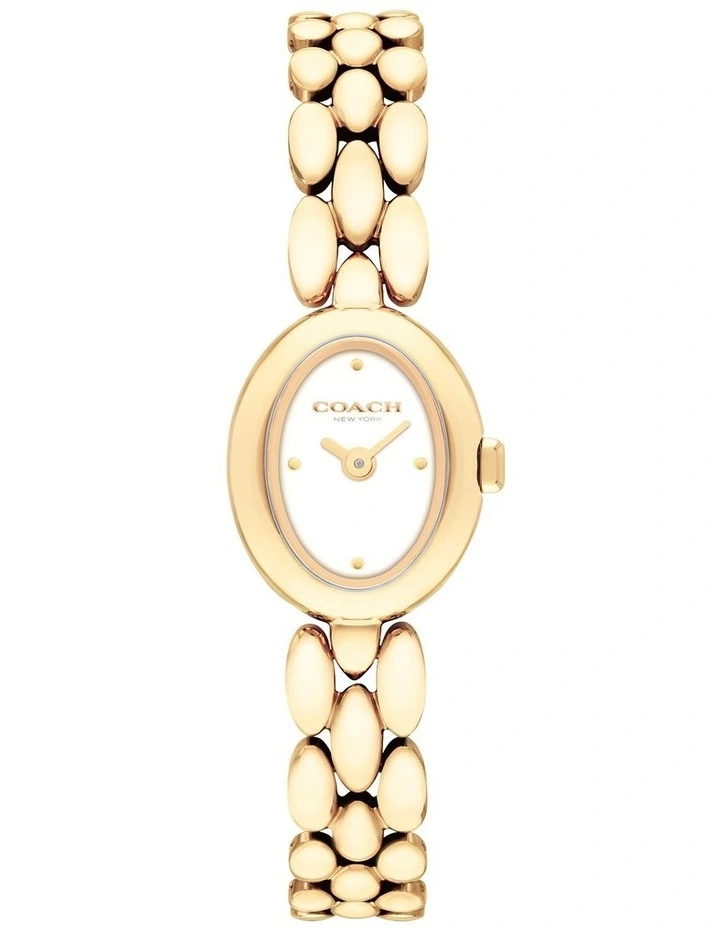 Sammy IP Thin Gold Steel Chalk Dial Women's Watch image 1