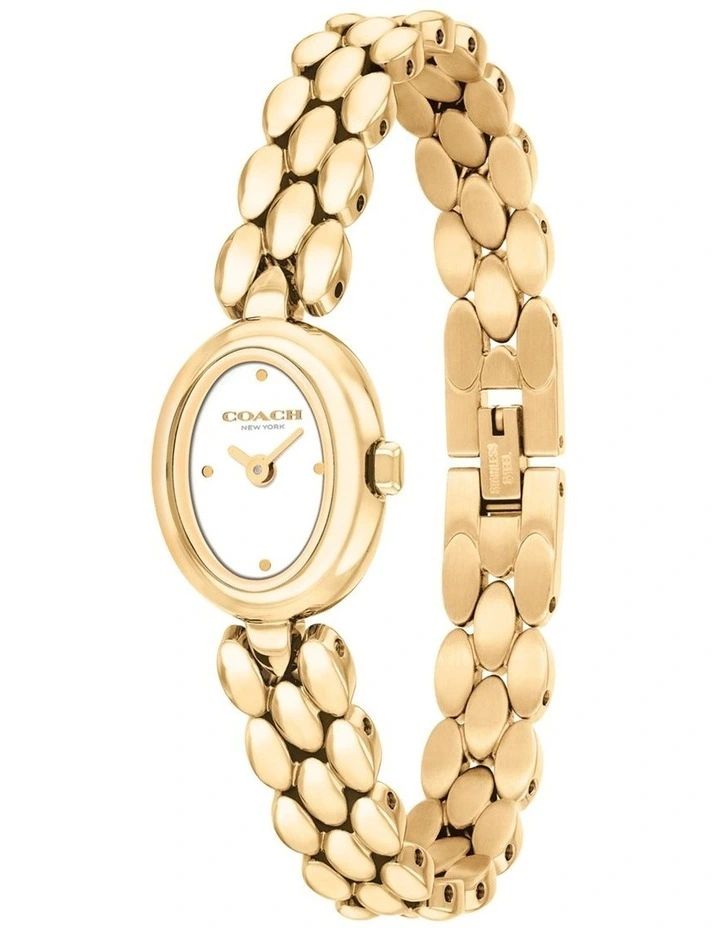 Sammy IP Thin Gold Steel Chalk Dial Women's Watch image 2