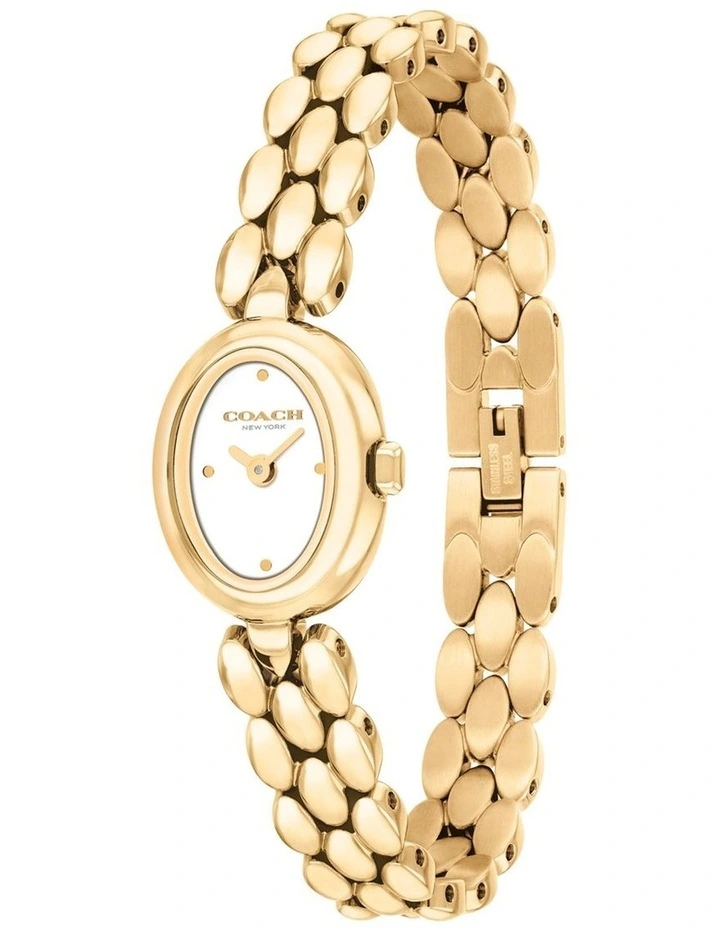 Sammy IP Thin Gold Steel Chalk Dial Women's Watch image 2