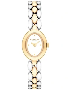 0ammy Stainless Steel & Gold Steel Chalk Dial Women's Watch
