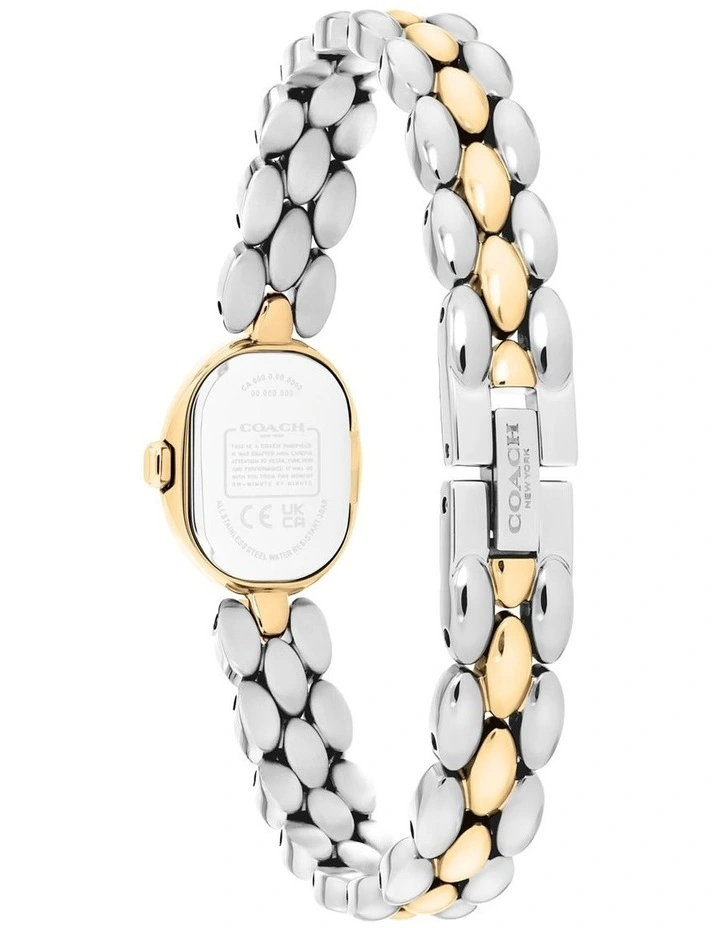 0ammy Stainless Steel & Gold Steel Chalk Dial Women's Watch image 3