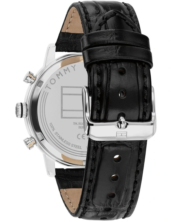 Kane Black Leather Dark Grey Dial Men's Watch image 3