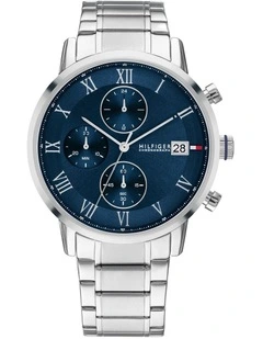 Kane Stainless Steel Navy Dial Men's Watch