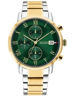 Kane SS & IP Thin Gold Steel Green Dial Men's Watch