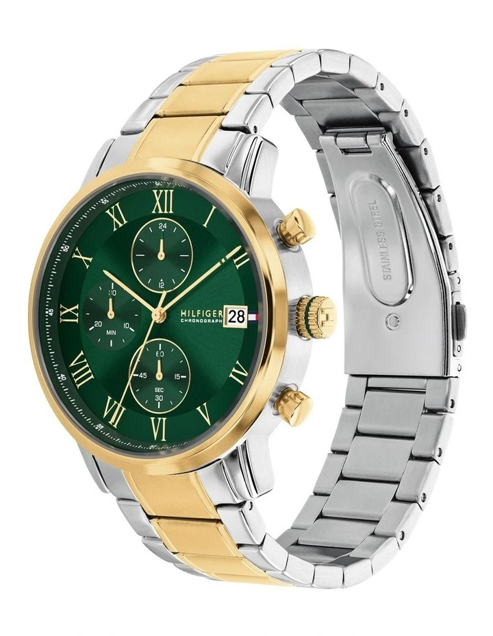 Kane SS & IP Thin Gold Steel Green Dial Men's Watch image 2
