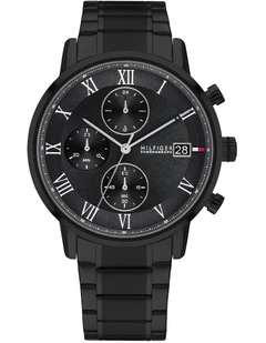 Kane IP Black Steel Black Dial Men's Watch