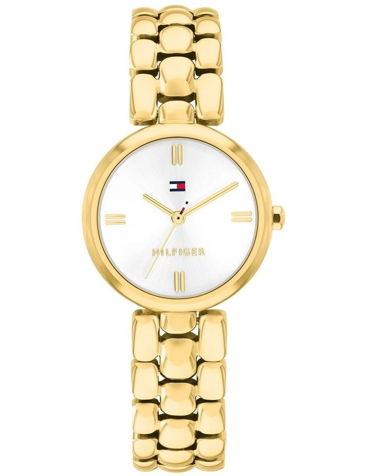 Annie IP Thin Gold Steel White Dial Women's Watch image 1