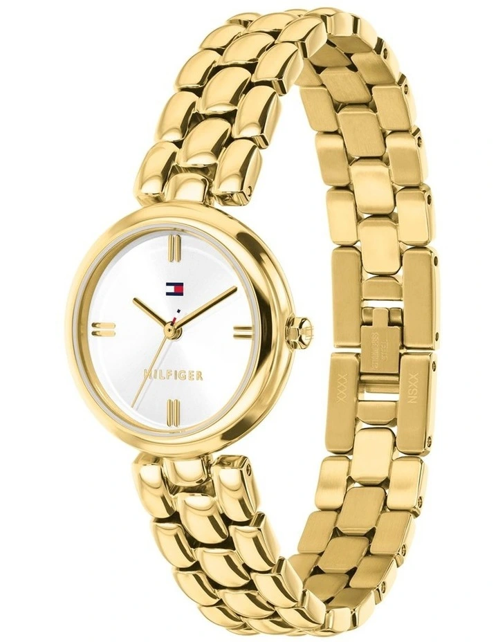 Annie IP Thin Gold Steel White Dial Women's Watch image 2