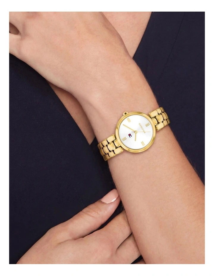 Annie IP Thin Gold Steel White Dial Women's Watch image 4