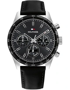 Hampton Black Leather Black Dial Men's Watch
