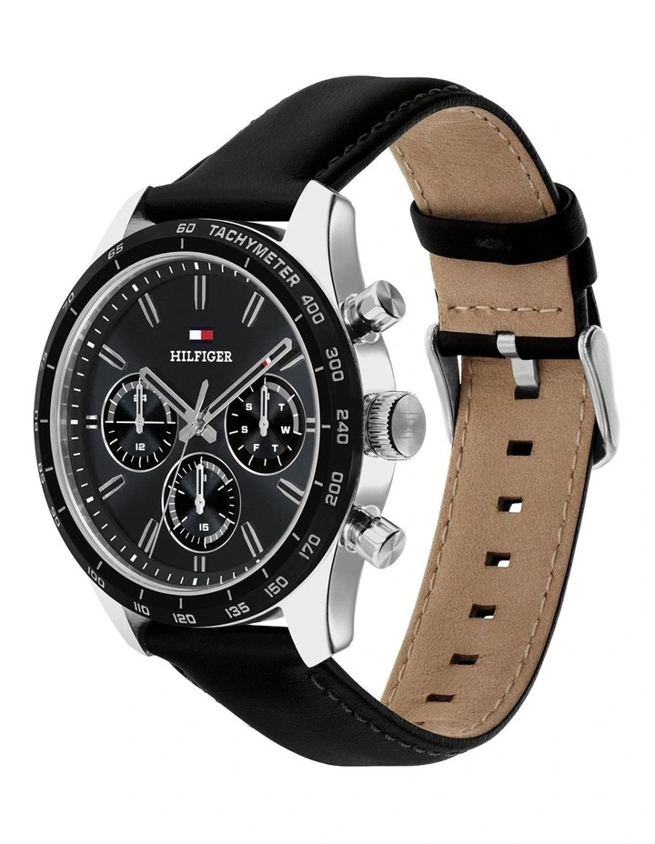 Hampton Black Leather Black Dial Men's Watch image 2