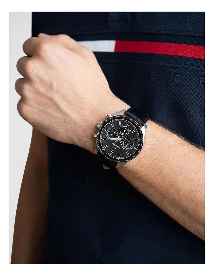 Hampton Black Leather Black Dial Men's Watch image 4