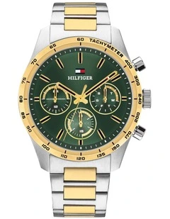 Hampton Stainless Steel & IP Thin Gold Steel Green Dial Men's Watch