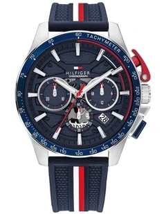 Bank Navy Silicone Navy Dial Men's Watch