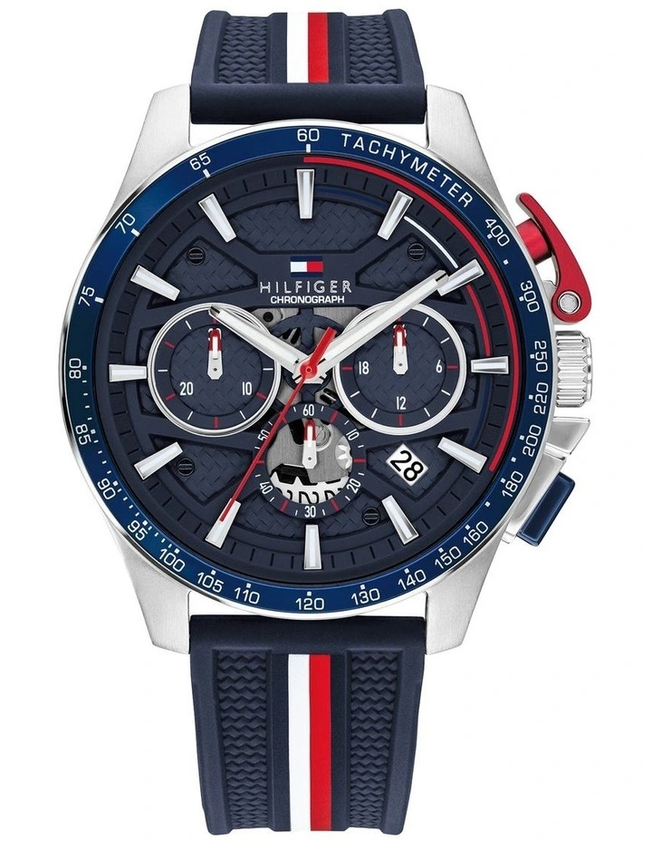 Bank Navy Silicone Navy Dial Men's Watch image 1